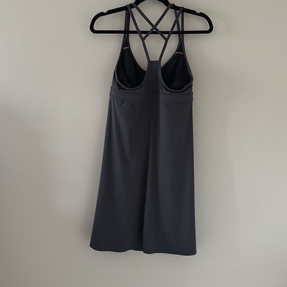 Athleta Women’s Coastline Swim Dress Asphalt Dark Gray Sz Medium Vacation Beach - Picture 3 of 10
